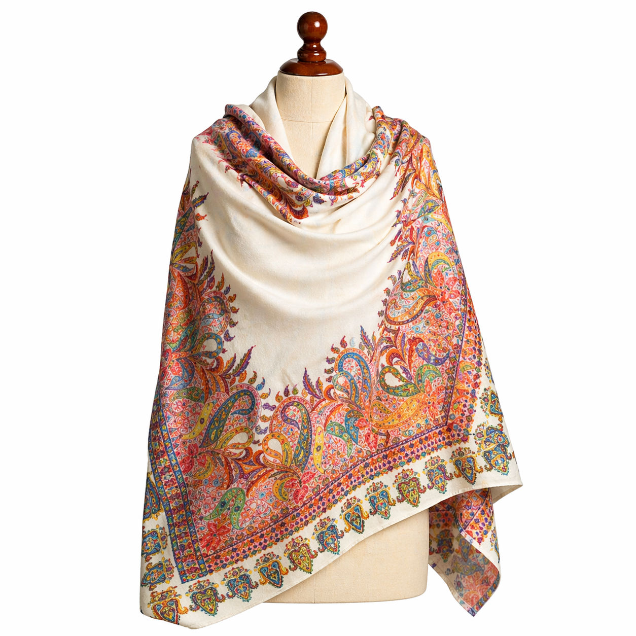 Off White Mughal Kani Stole